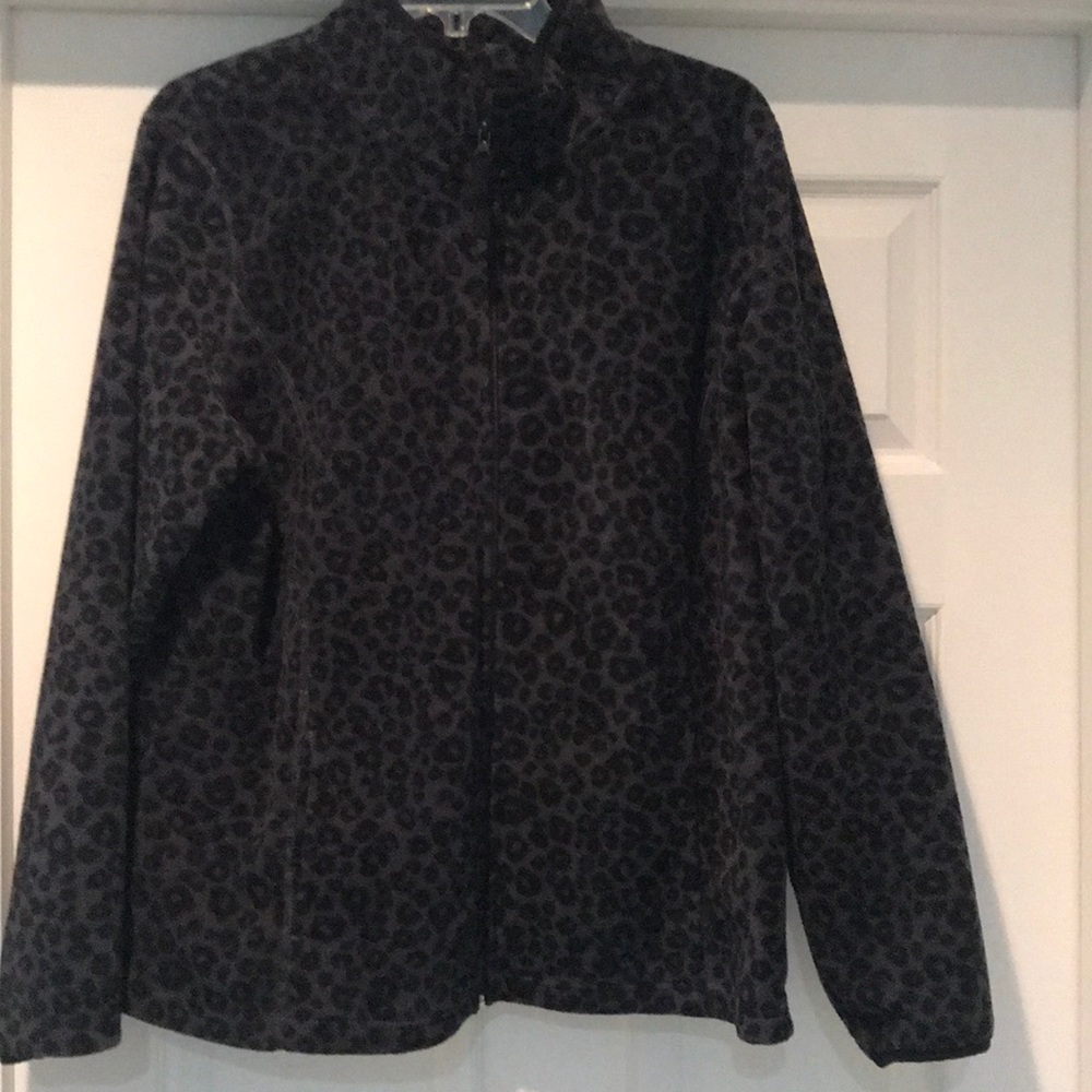 Animal print zip down jacket